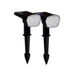 Lot de 2 spots � piquet solaire �clairage led blanc chaud ou froid pour lext�rieur