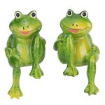 Lot de 2 statues de grenouilles en r�sine d�coration de jardin ext�rieure sculpture pour maison bureau ...