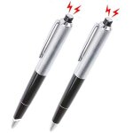 Lot de 2 stylos  bille  dcharge lectrique amusants et srs gadget pour farces et farces pour la journe ...