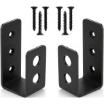 Lot de 2 supports de porte en acier robuste pour porte de 2 x 4 barre de sécurité en forme de u Lot de 2 supports de porte en acier robuste pour porte de 2 x 4 barre de sécurité en forme de u