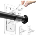 Lot de 2 supports de tringle  rideaux auto - adhsifs sans perage en pet pour tringle  rideau sans ...