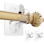 Lot de 2 supports de tringle � rideaux autocollants sans per�age - crochets de tringle � rideaux r�glables ...