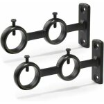 Lot de 2 supports de tringle rideaux double crochets pour tringle rideaux de salon chambre coucher tringle ...