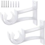 Lot de 2 supports de tringle  rideau robustes en mtal blanc de 25 mm pour tringle  rideau de 25  ...