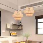 Lot de 2 suspension luminaire en bambou naturel tokius lustre e27 en rotin fait à la main design lanterne ... Lot de 2 suspension luminaire en bambou naturel tokius lustre e27 en rotin fait à la main design lanterne ...