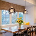 Suspension luminaire - smotop - cage m�tal vintage - lot de 2 - e27 2x60w