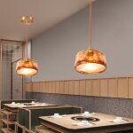 Suspension - smotop - lot de 2 abat - jours verre marron �175 cm - e27 - style nordique vintage laiton ...