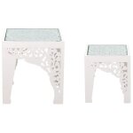 Lot de 2 tables dappoint blanches amadpur