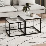 Lot de 2 tables basses de salon - tables gigognes - table basse carrée - set de 2 tables - style industriel ... Lot de 2 tables basses de salon - tables gigognes - table basse carrée - set de 2 tables - style industriel ...