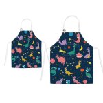 Lot de 2 tabliers assortis parent - enfant motif dinosaure mignon avec poche pour la cuisine la ptisserie ...