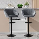 Lot de 2 tabourets de bar beige - xuanyu - avec dossier et pieds mtal - sige pivotant  hauteur rglable ...