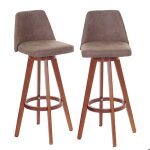 Tabouret de bar - vintage - lot de 2 - pivotant 360° - rembourrage confortable - bois massif Tabouret de bar - vintage - lot de 2 - pivotant 360° - rembourrage confortable - bois massif