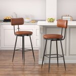 Lot de 2 tabourets de bar chaise haute cuisine avec dossier conception antidérapante chaise haute pour ... Lot de 2 tabourets de bar chaise haute cuisine avec dossier conception antidérapante chaise haute pour ...