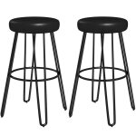 Lot de 2 tabourets de bar chaises de bar homcom industriels avec repose - pieds pieds en u siège rembourré ... Lot de 2 tabourets de bar chaises de bar homcom industriels avec repose - pieds pieds en u siège rembourré ...