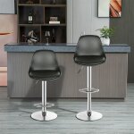 Lot de 2 tabourets de bar hauteur rglable 83 - 103 cm vivolilv - tabourets de bar noir en simili cuir ...