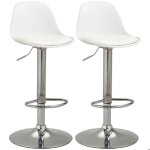 Lot de 2 tabourets de bar - homcom - dossier et repose - pieds - hauteur rglable - 38x42x82 - 104cm ...