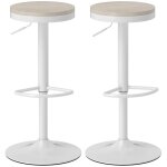 Lot de 2 tabourets de bar - homcom - pivotants - assise en hva hauteur rglable - cadre en acier - ...
