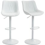 Lot de 2 tabourets de bar - homcom - structure en acier - hauteur réglable 92 - 110 cm - avec dossier ... Lot de 2 tabourets de bar - homcom - structure en acier - hauteur réglable 92 - 110 cm - avec dossier ...