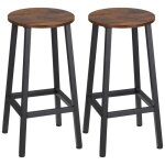 Lot de 2 tabourets de bar - homcom - style moderne - hauteur 65 cm - repose - pieds - brun rustique et ... Lot de 2 tabourets de bar - homcom - style moderne - hauteur 65 cm - repose - pieds - brun rustique et ...