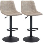 Lot de 2 tabourets de bar homcom style vintage rglable pivotant avec repose - pieds revtement synthtique ...