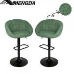 Lot de 2 tabourets de bar - mengda - chaise de cuisine - avec dossier et repose - pieds - pour salle ...