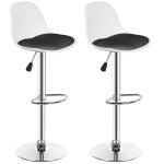 Lot de 2 tabourets de bar - mipan - tabouret de bar - hauteur r�glable(83 - 103cm) - rotatif - pu - max:120kg ...