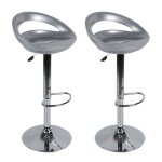 Lot de 2 tabourets de bar. mipan. style contemporain avec dossier en forme de lune baie . max:120kg. ...