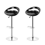 Lot de 2 tabourets de bar. mipan. style contemporain avec dossier en forme de lune baie . max:120kg. ...