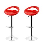 Lot de 2 tabourets de bar. mipan. style contemporain avec dossier en forme de lune baie . max:120kg. ...