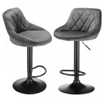 Lot de 2 tabourets de bar - mipan - velourstabouret de comptoir rembourr� - r�glable en hauteur 85 - ...