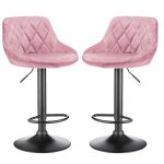 Lot de 2 tabourets de bar - mipan - velourstabouret de comptoir rembourr� - r�glable en hauteur 85 - ...