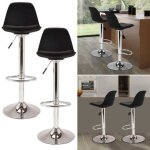 Lot de 2 tabourets de bar moderne ouistore - chaises de bar rglables cuisine - simili noir
