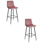 Madame meuble lot de 2 tabourets de bar pozza design ergonomique velours
