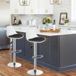 Lot de 2 tabouret de bar en pu - mengda - rotatif sur 360� - r�glable en hauteur - avec dossier - pour ...