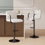 Lot de 2 tabourets de bar en pu et m�talchaise de bar avec accoudoir chaise haut avec dossier et repose ...
