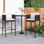 Lot de 2 tabourets de bar - sweet - avec coussins noir résine tressée pour extérieur - 50 x 48 x 100cm ... Lot de 2 tabourets de bar - sweet - avec coussins noir résine tressée pour extérieur - 50 x 48 x 100cm ...
