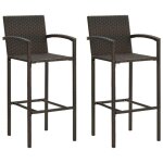 Lot de 2 tabourets de bar - sweet - marron résine tressée pour extérieur - 52 x 56 x 118cm shop97547846 ... Lot de 2 tabourets de bar - sweet - marron résine tressée pour extérieur - 52 x 56 x 118cm shop97547846 ...