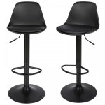 Lot de 2 tabourets de bar - xjing - chaise pivotante en mtal avec coussin en pu - tabouret de bar de ...