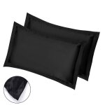 Lot de 2 taie d?oreillers housse de coussin soie satin 84x54 super douceur cheveux protger pour chambre ...