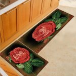 Lot de 20 tapis de cuisine - motif de fleurs - 40 x 60cm et 40 x 120cm - antid�rapant tapis de sol - ...