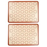 Lot de 2 tapis de cuisson antidrapants et rutilisables pour macarons biscuits pain et pizza marron et ...