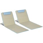 Lot de 2 tapis de plage - outsunny - 124x53x45cm - tissu oxford - beige