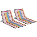 Lot de 2 tapis de plage - outsunny - 124x53x45cm - tissu oxford - multicolore