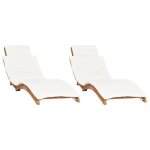 Transat - non spcifi - lot de 2 - bois de teck massif - ergonomique - pliable