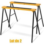 Lot de 2 tréteaux pliables goplus - capacité de 125 kg - chevalet de sciage en métal Lot de 2 tréteaux pliables goplus - capacité de 125 kg - chevalet de sciage en métal