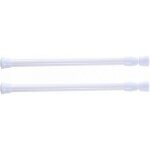 Lot de 2 tringles à rideau de douche télescopiques sans perçage pour douche baignoire armoire blanc largeur ... Lot de 2 tringles à rideau de douche télescopiques sans perçage pour douche baignoire armoire blanc largeur ...