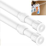 Lot de 2 tringles  rideaux rtractables sans perage (40 - 70 cm blanc)