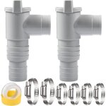 Lot de 2 vannes arr�t piscine 32mm avec 6 colliers robustes pour entretien compatibles piscines hors ...