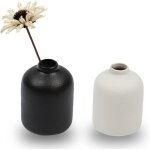 Lot de 2 vases en c�ramique pour fleurs petit vase d�coratif pour d�coration int�rieure salon table cuisine ...