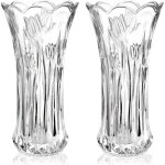 Lot de 2 vases  fleurs en verre grands vases  fleurs de 95 pouces vase cylindrique vas moderne en ...